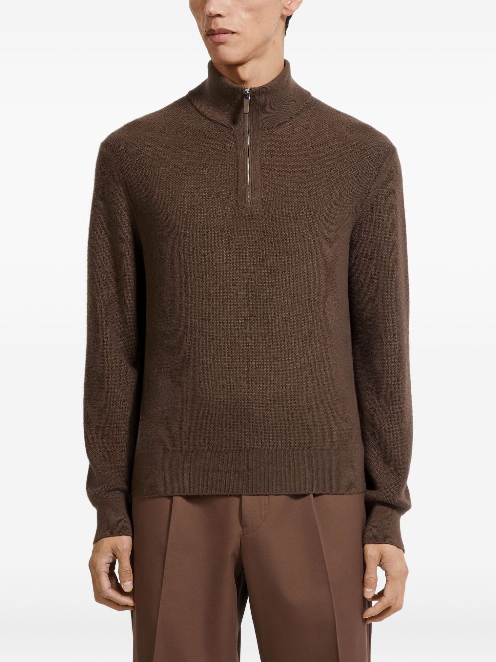 half-zip cashmere sweater