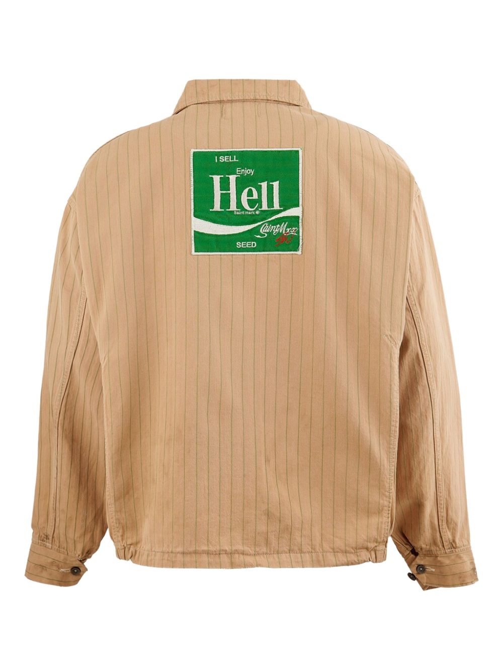 pinstripe zip-up jacket