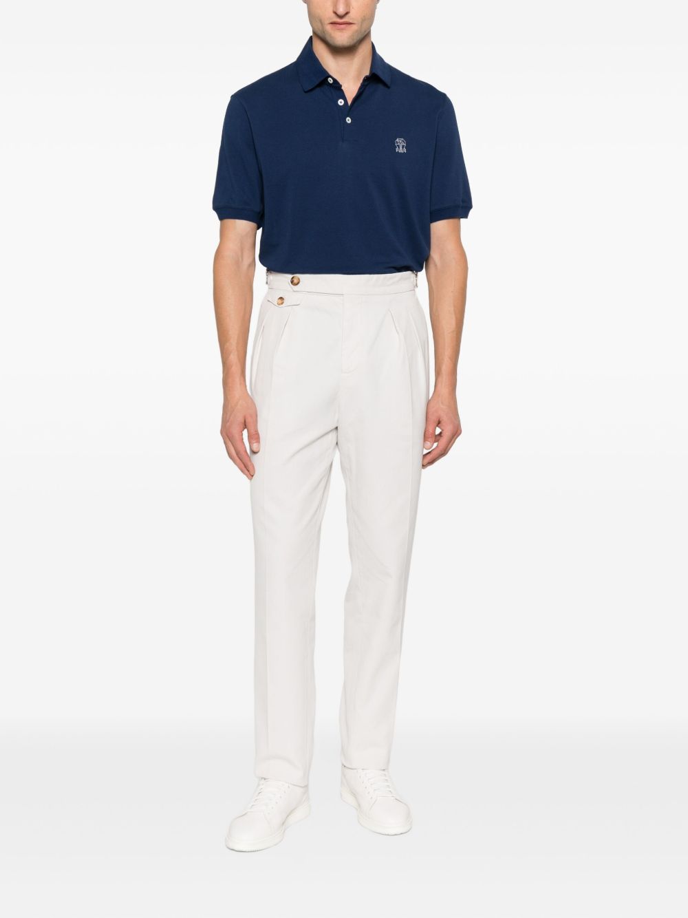 embroidered cotton polo shirt