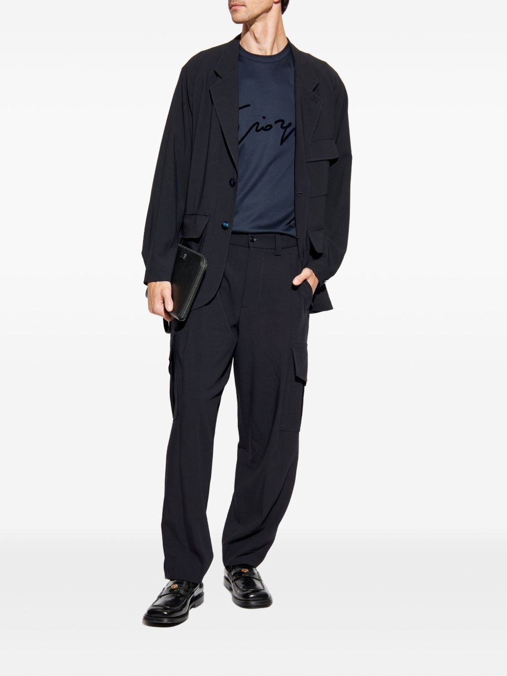 signature-embroidered cotton T-shirt