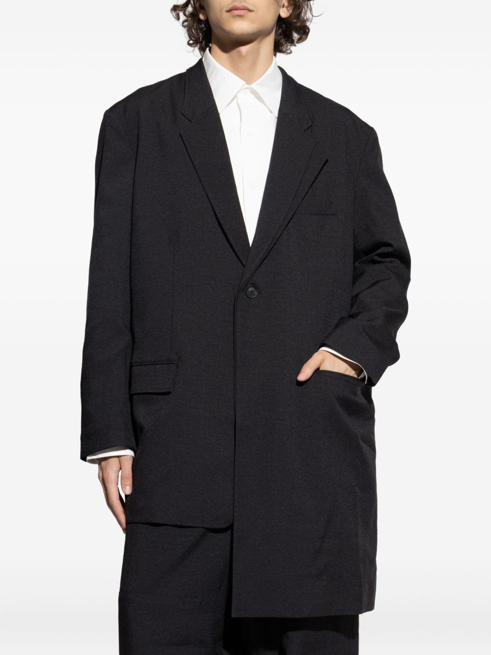 asymmetrical single-button blazer