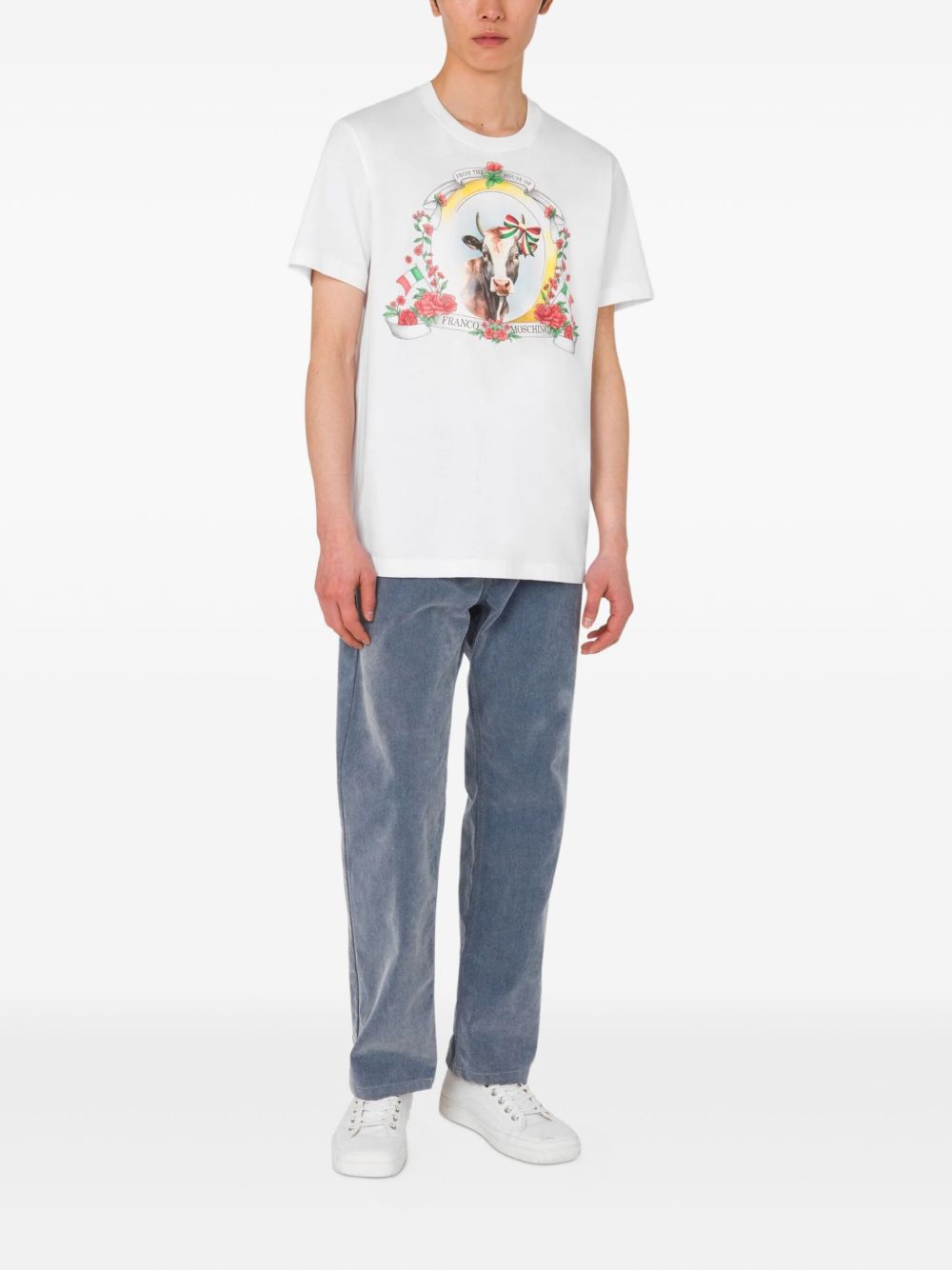 cow-print T-shirt