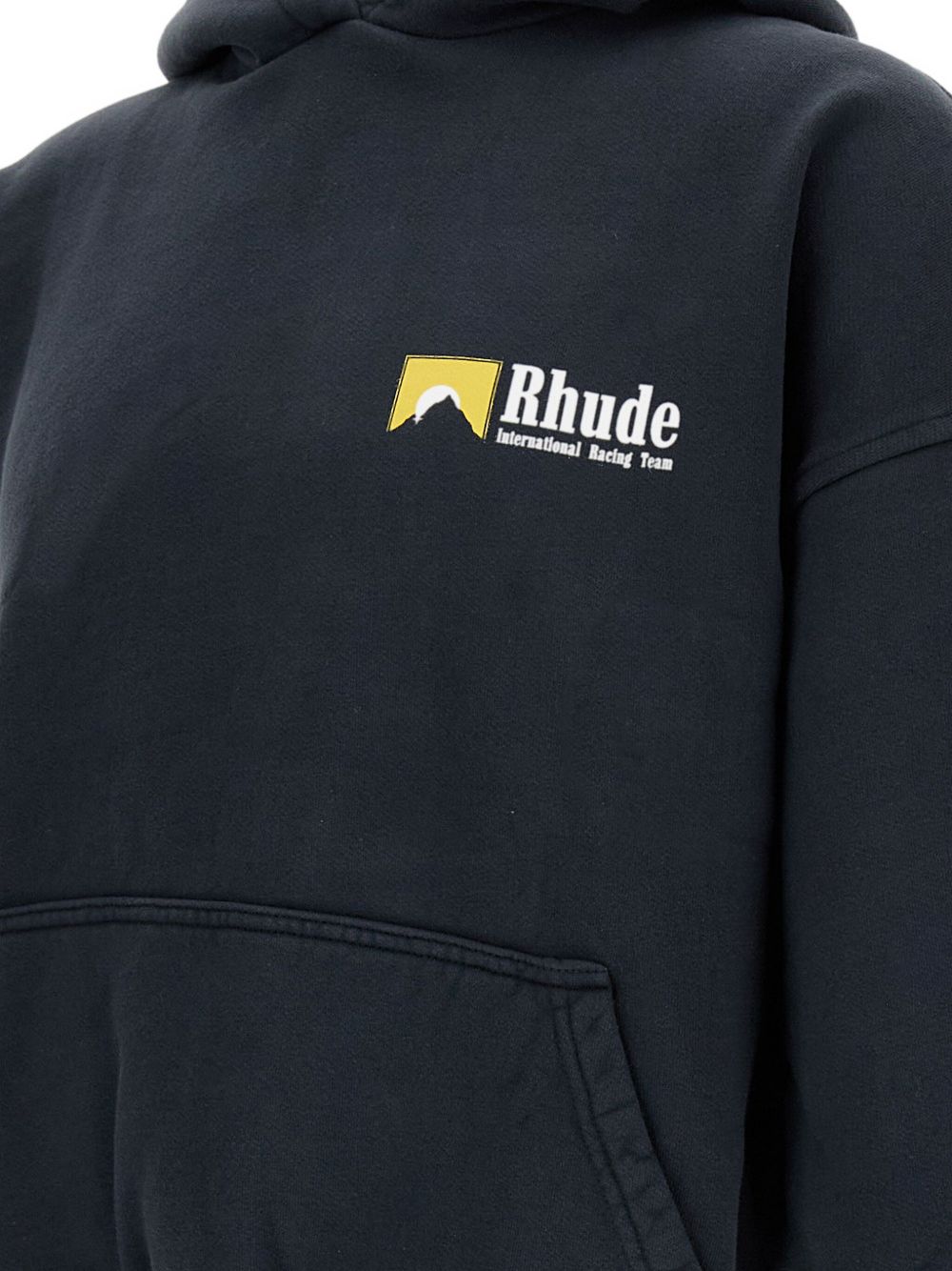 hooded ribbed-cuff sweatshirt