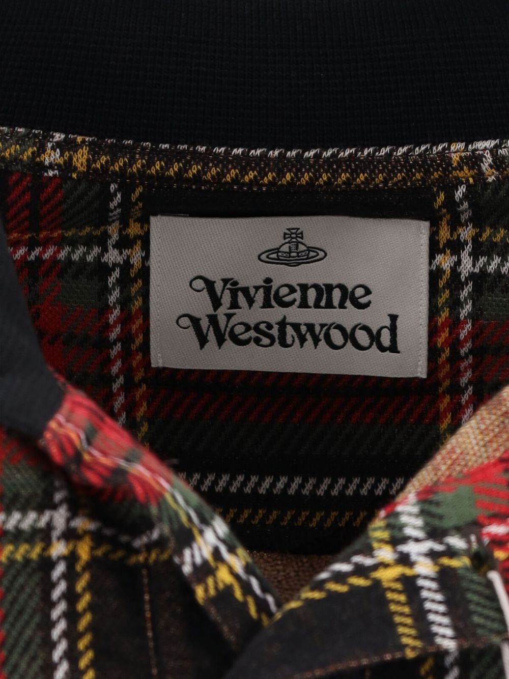 tartan-plaid polo shirt