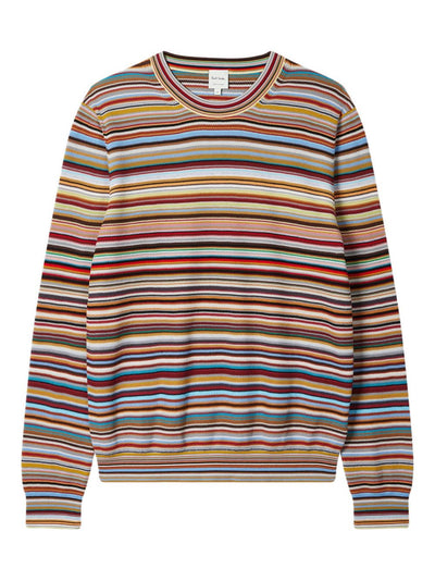 Multi-Striped Cotton Sweater