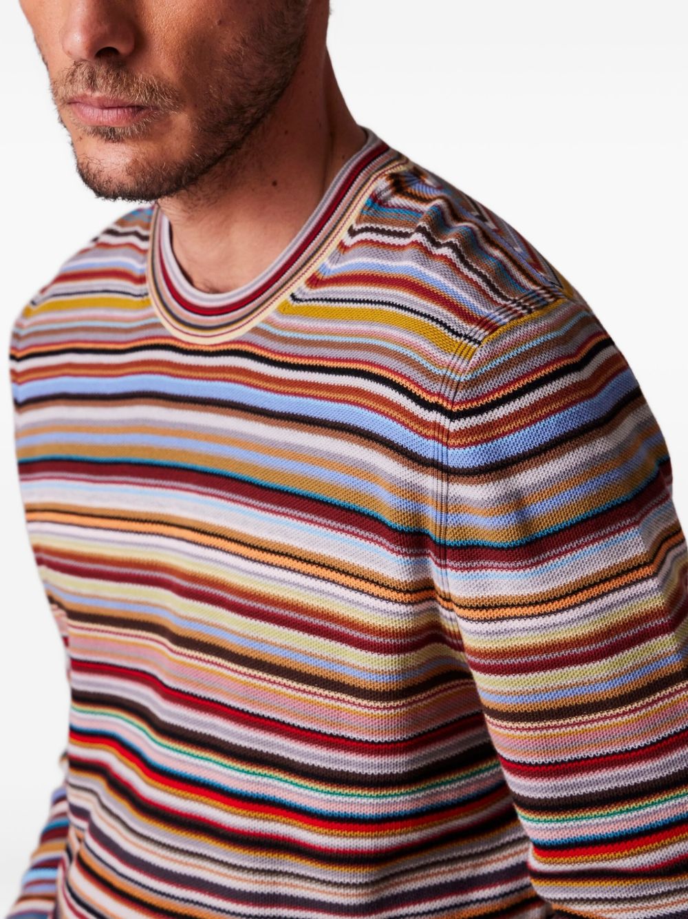 multi-striped cotton sweater