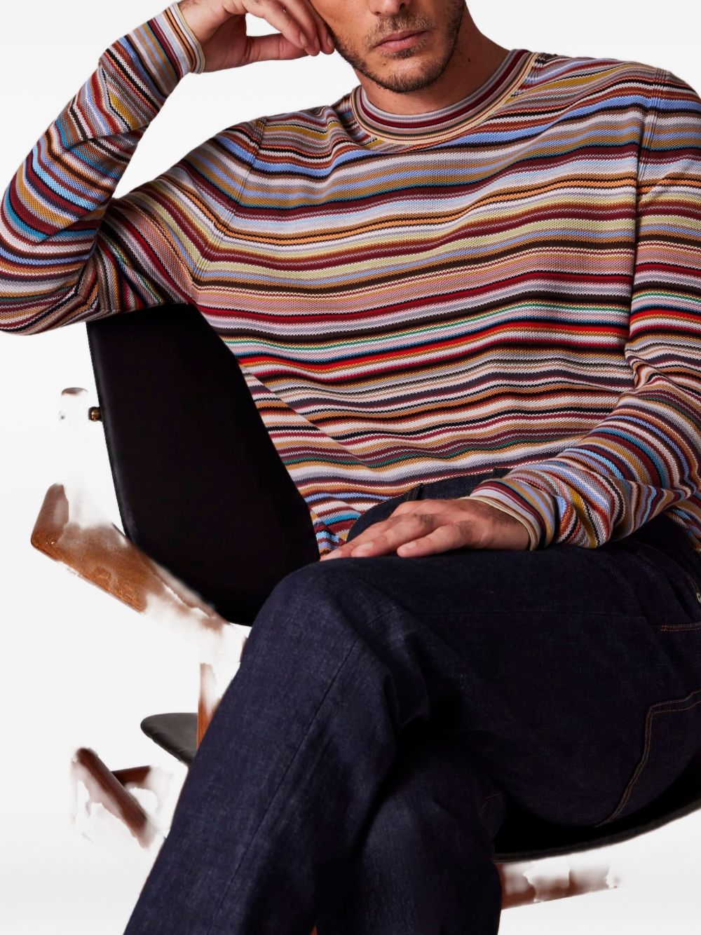 multi-striped cotton sweater