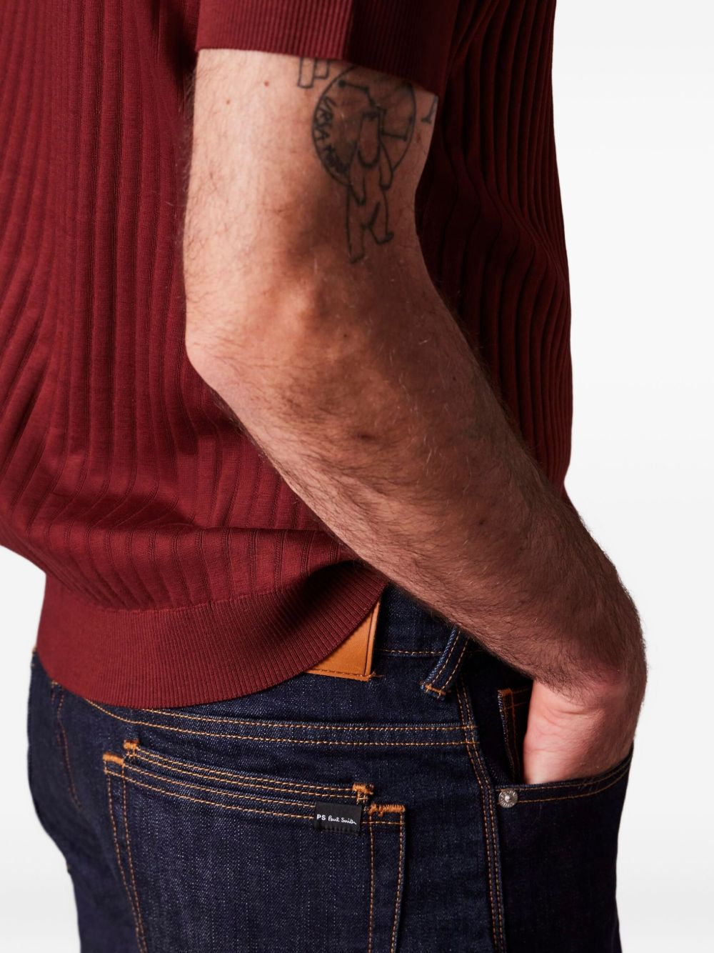 ribbed crew-neck T-shirt
