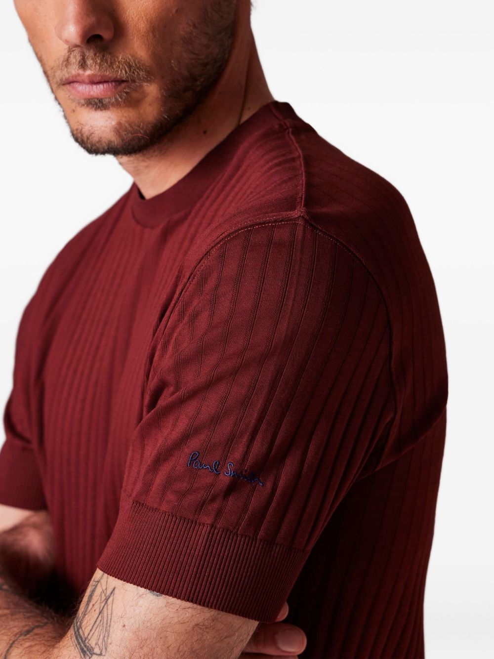 ribbed crew-neck T-shirt