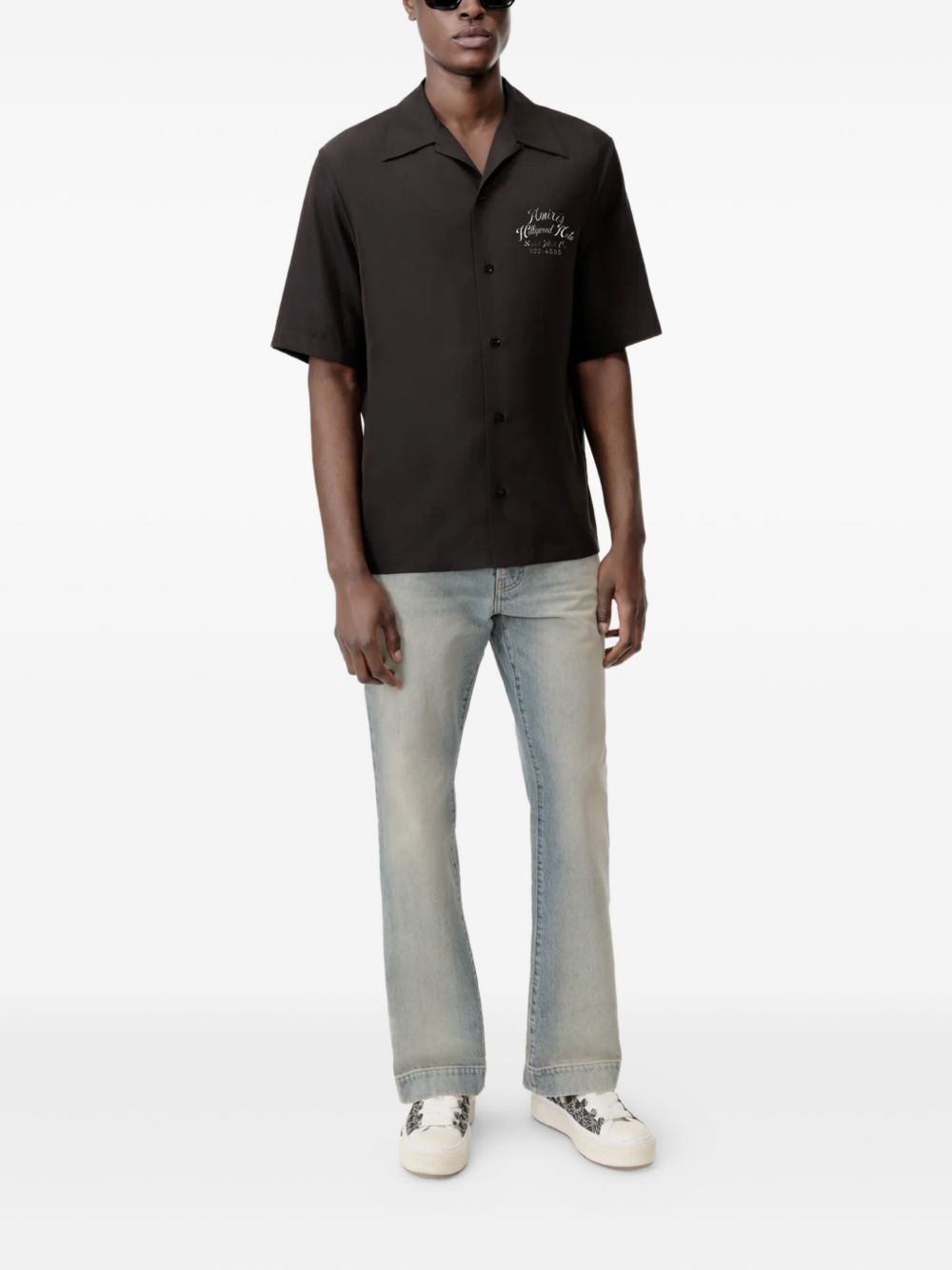 embroidered short-sleeve shirt