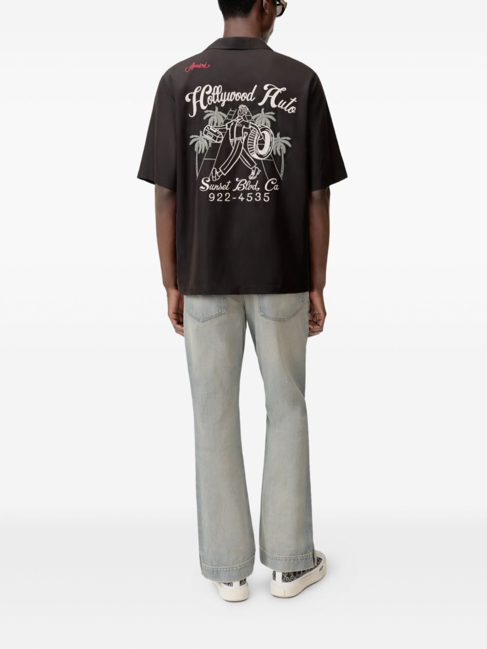 embroidered short-sleeve shirt