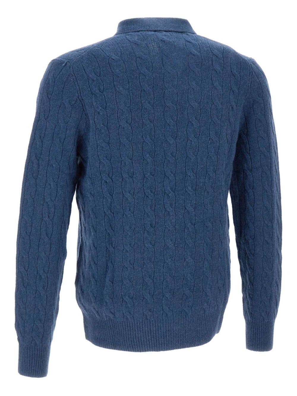 cable-knit polo sweater