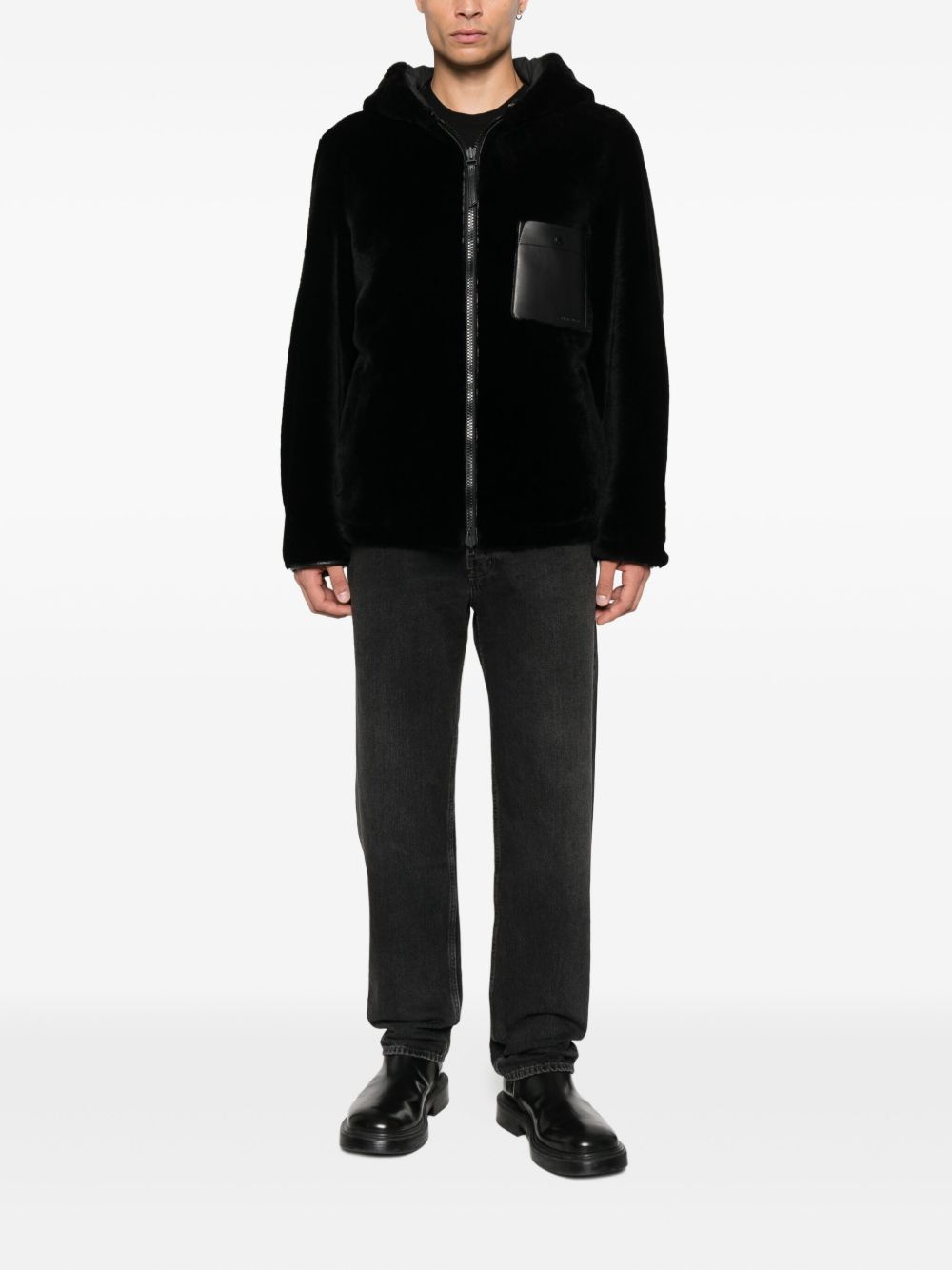 hooded reversible jacket