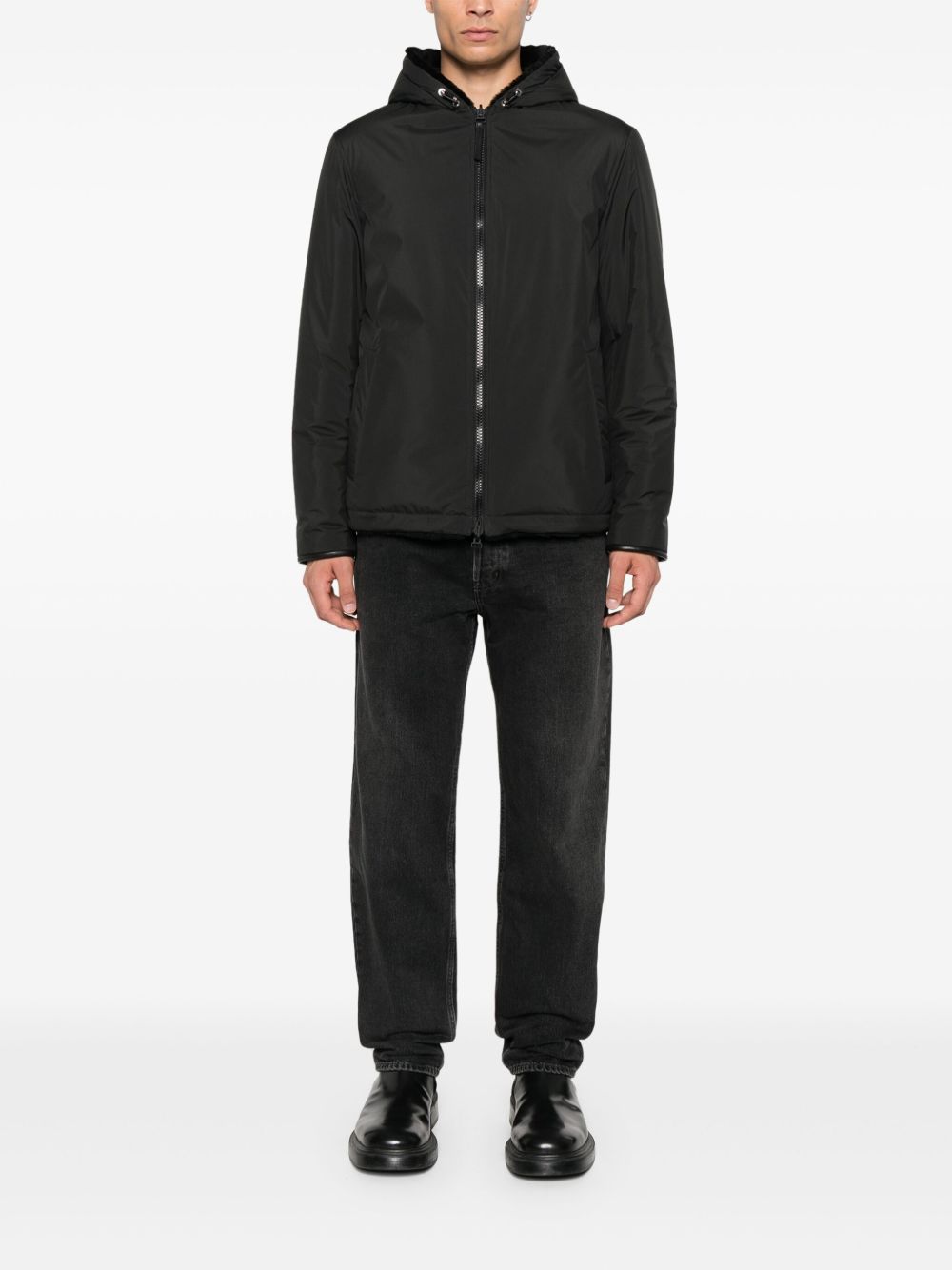 hooded reversible jacket