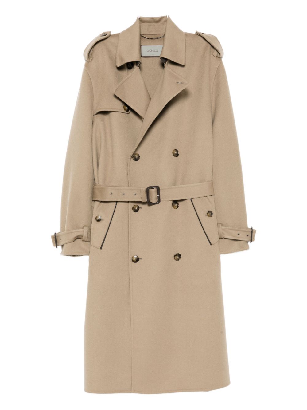 wool double-breasted trench coat
