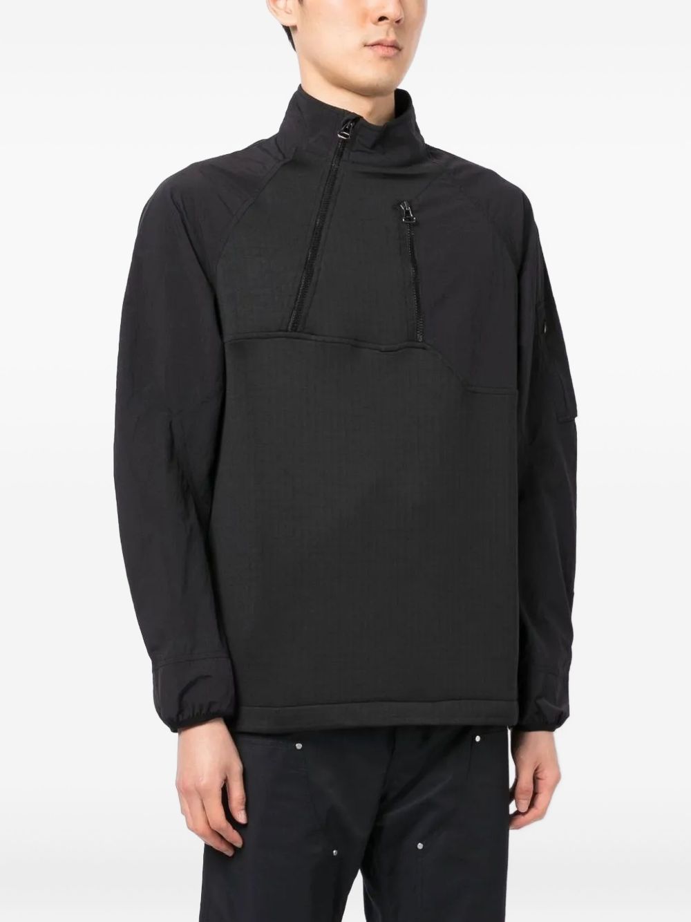 diagonal-zip panelled sweatshirt