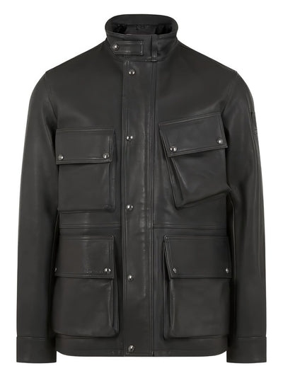 Multiple-Pocket Leather Jacket