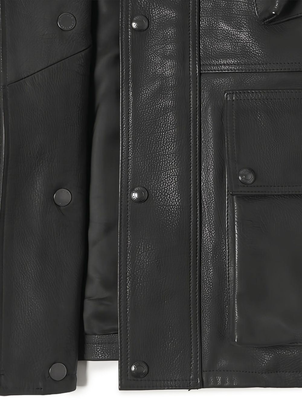 multiple-pocket leather jacket