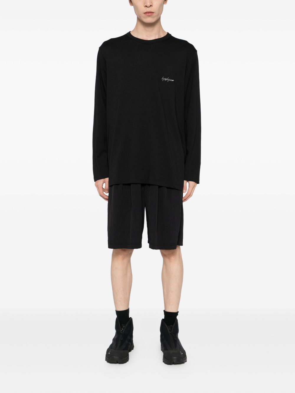 long-sleeve cotton T-shirt