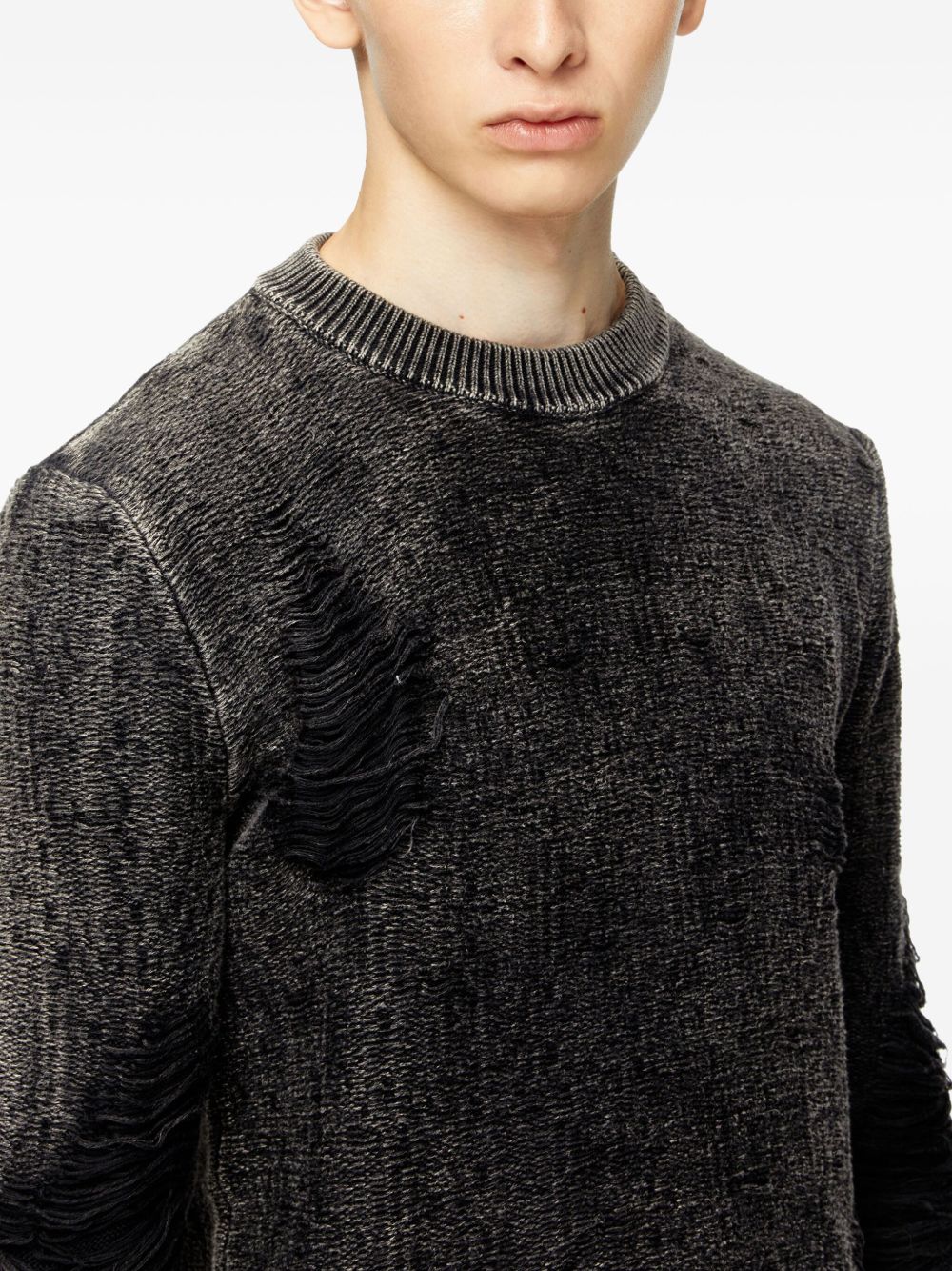 frayed-detail sweater