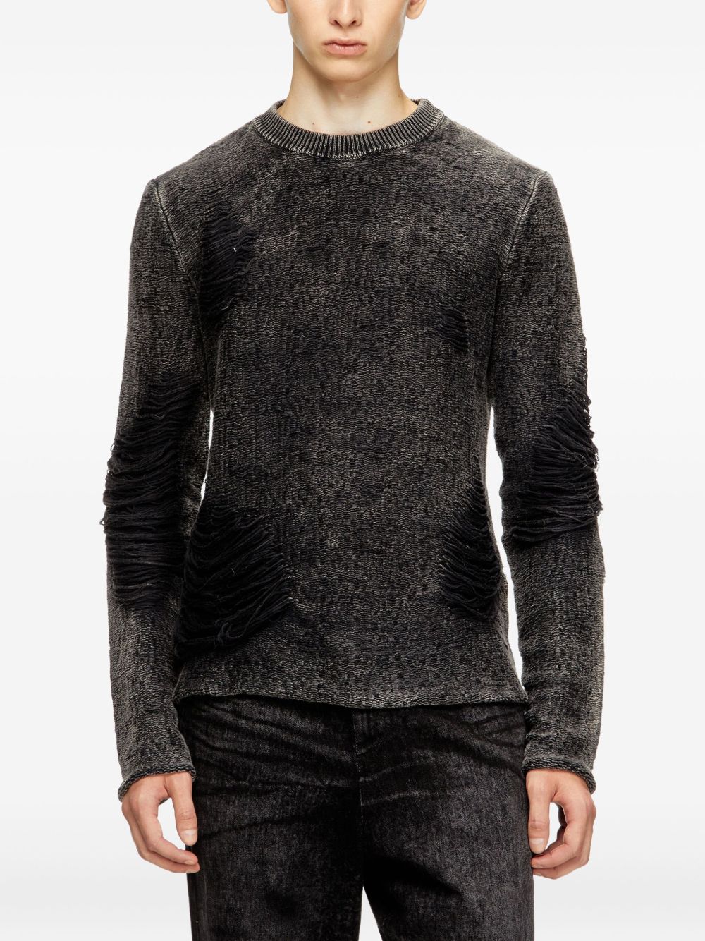 frayed-detail sweater