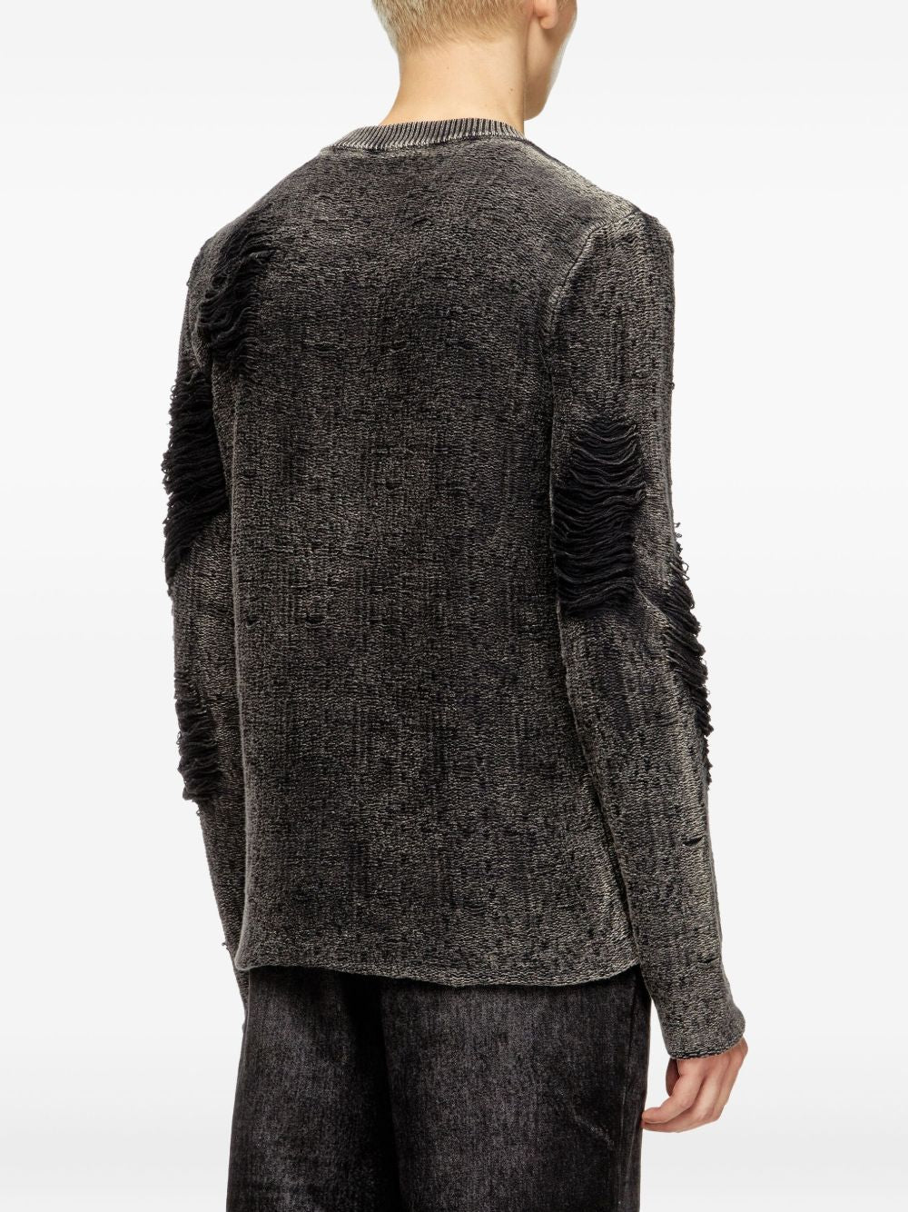 frayed-detail sweater