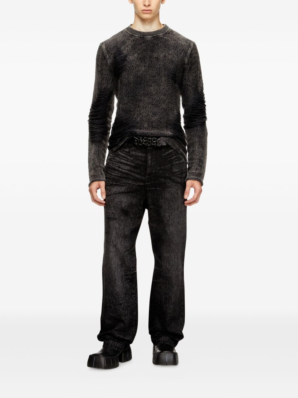 frayed-detail sweater