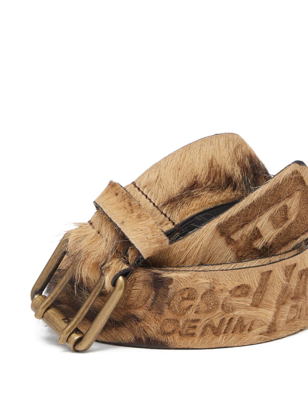 long-hair leather buckle belt