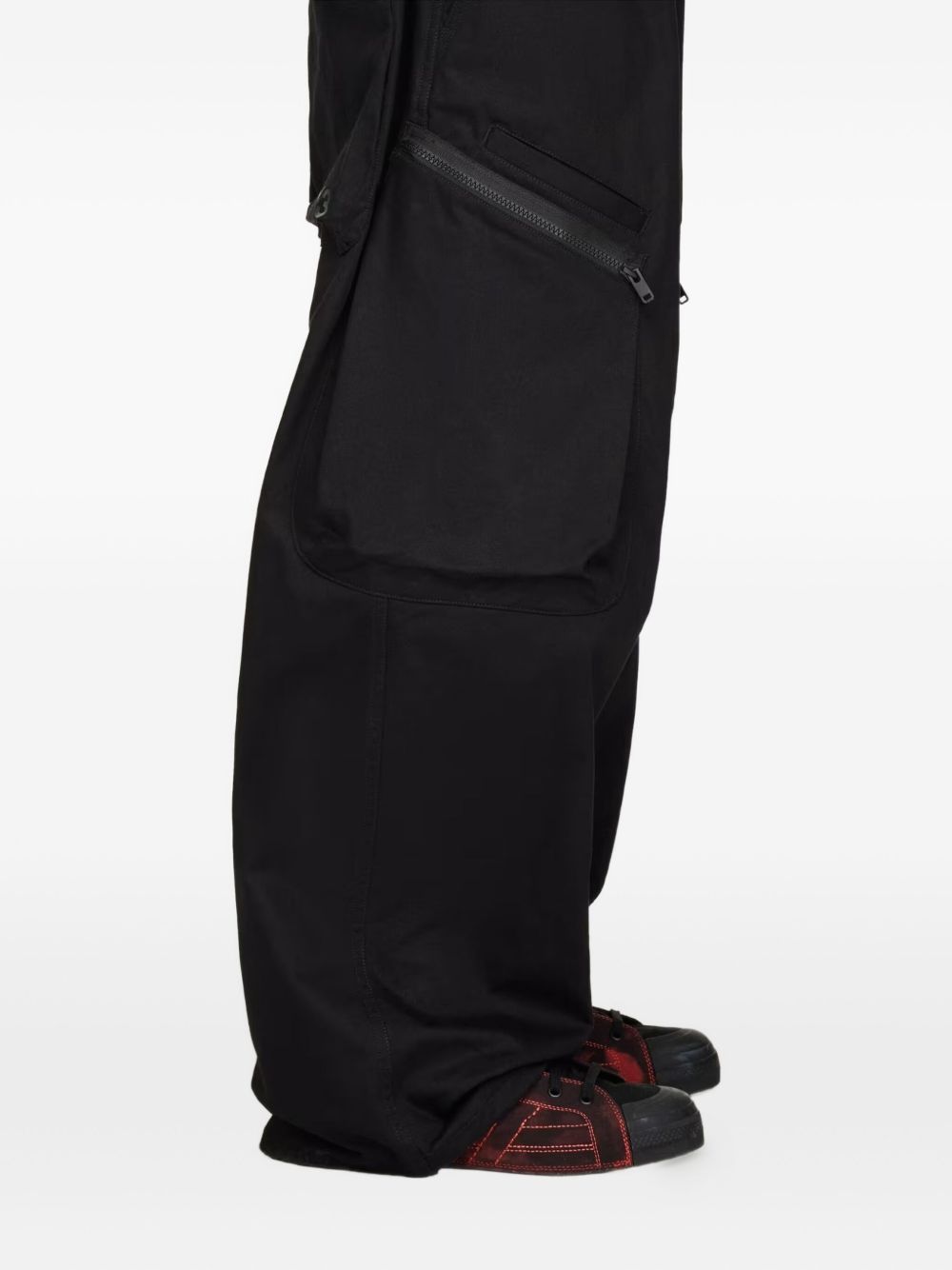 pleated-details cargo trousers