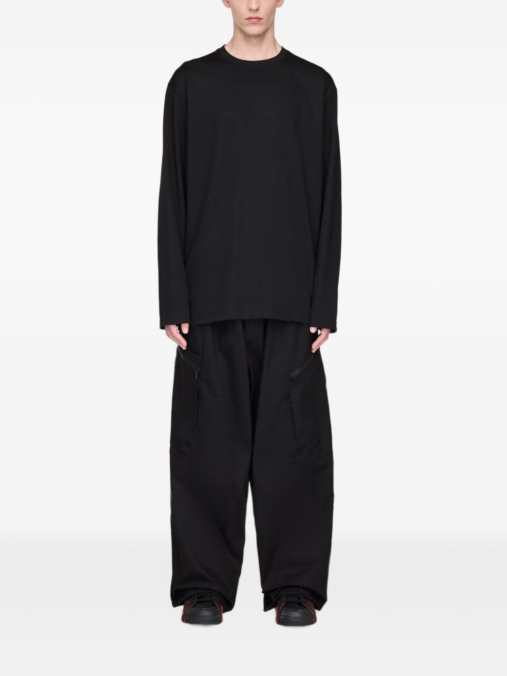 pleated-details cargo trousers