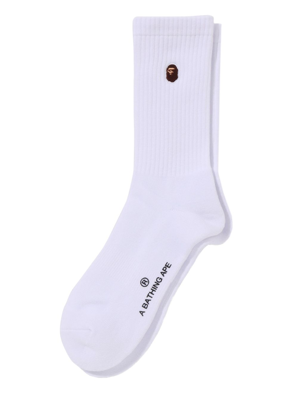 embroidered-logo ribbed socks