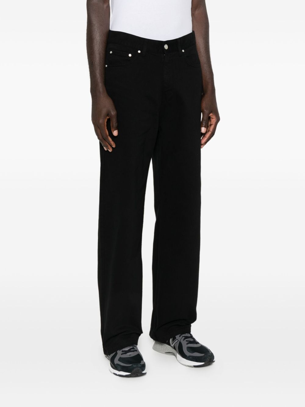 buttoned straight-leg jeans