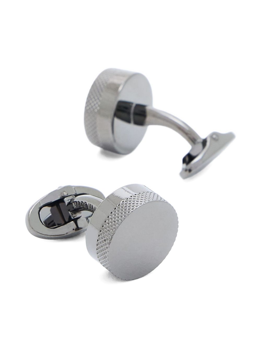 textured round cufflinks