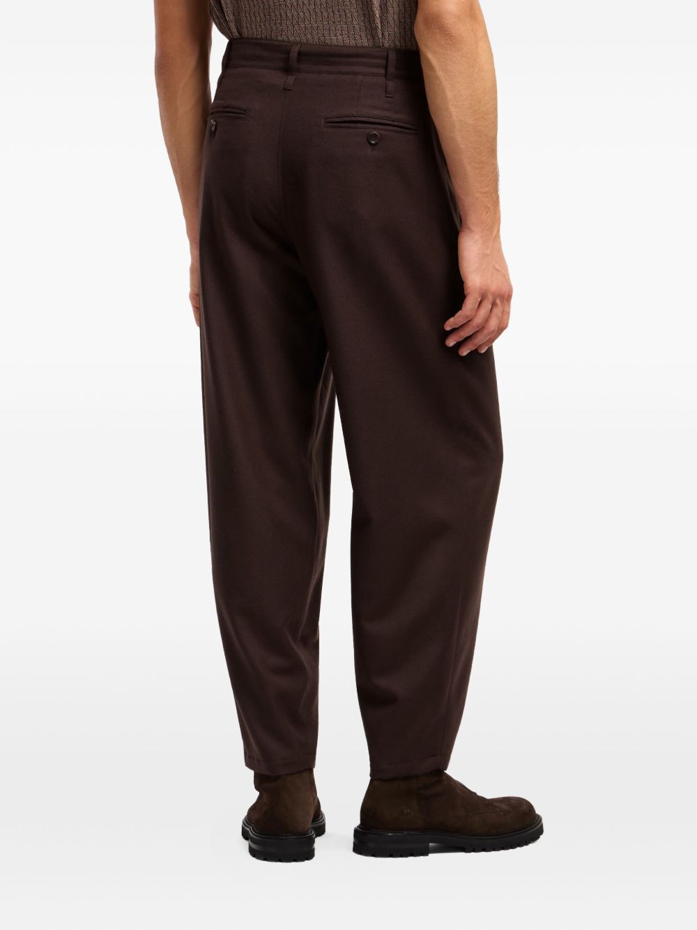 pleated-front wool trousers