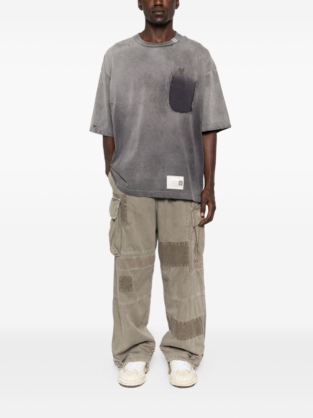 faded-effect pocket T-shirt