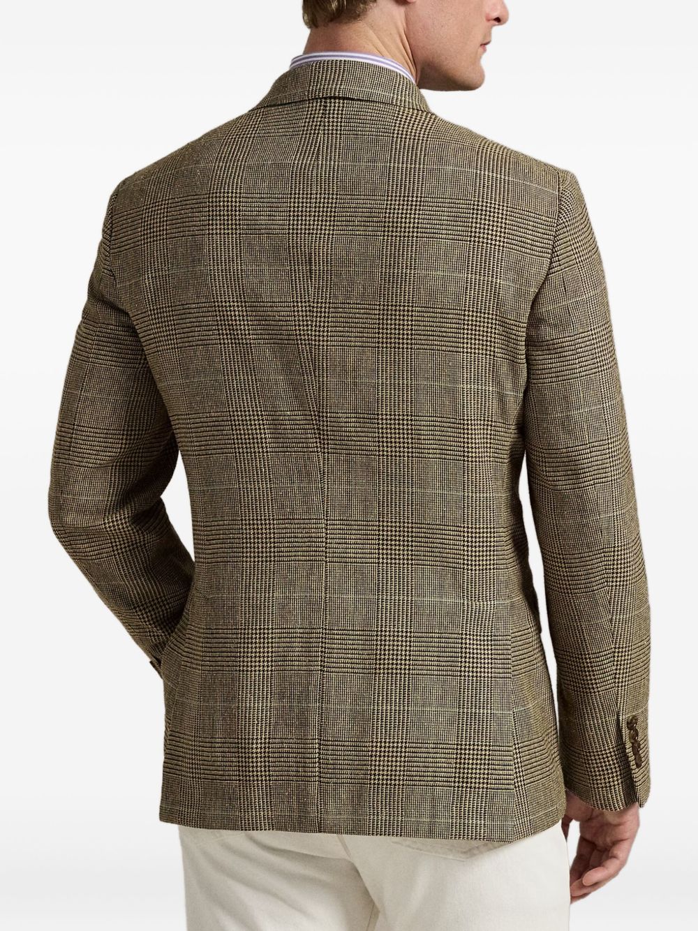 double-breasted checked-pattern blazer