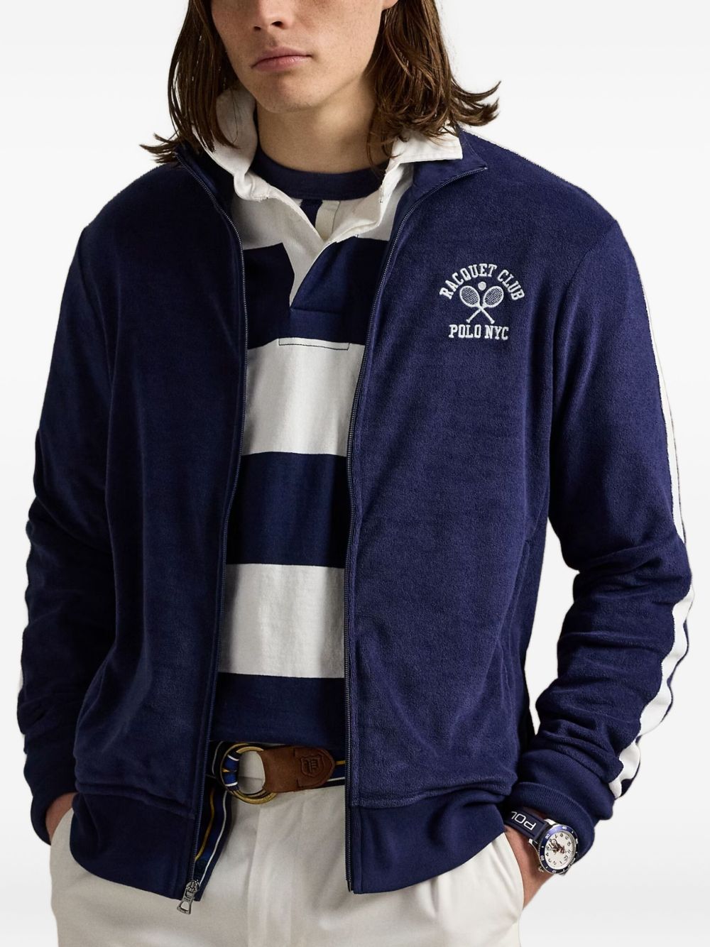 embroidered-logo sweatshirt