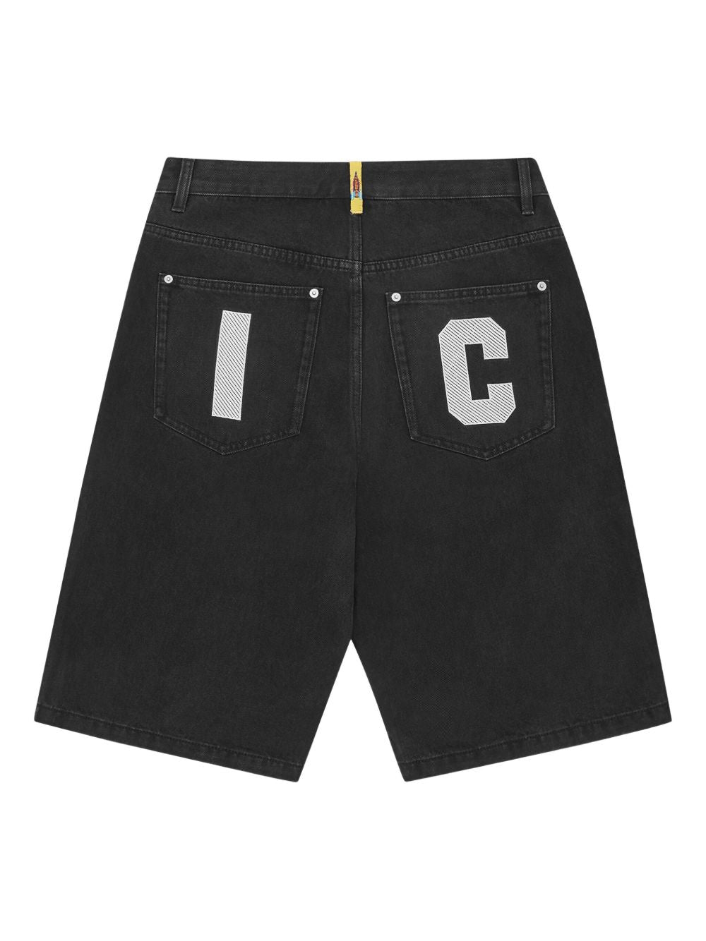 dog-print denim shorts