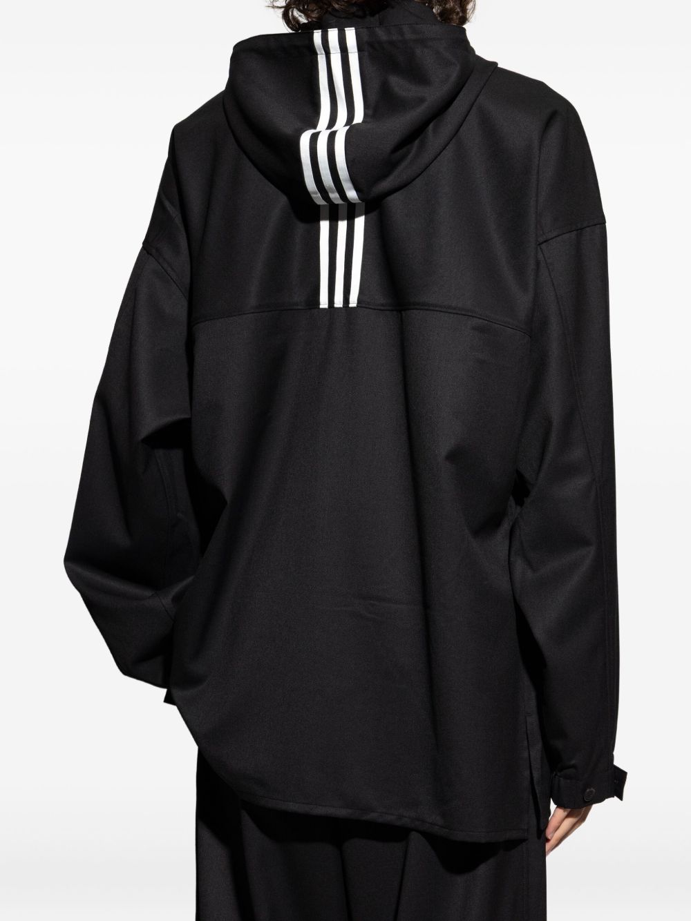 stripe-print hooded jacket