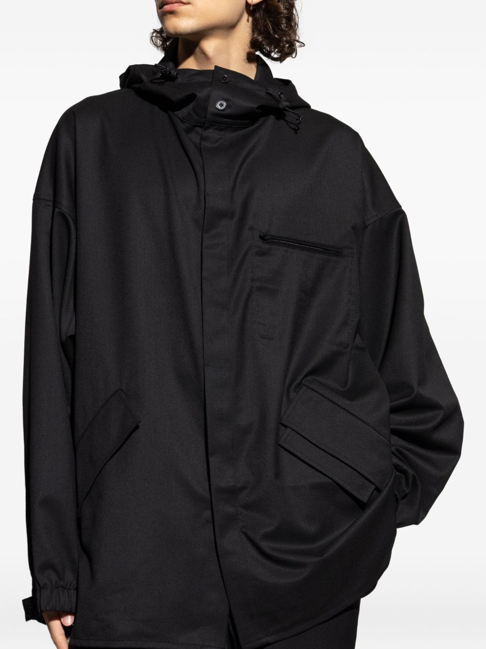 stripe-print hooded jacket