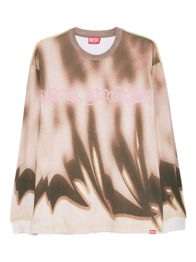 Abstract-Print Long-Sleeve T-Shirt