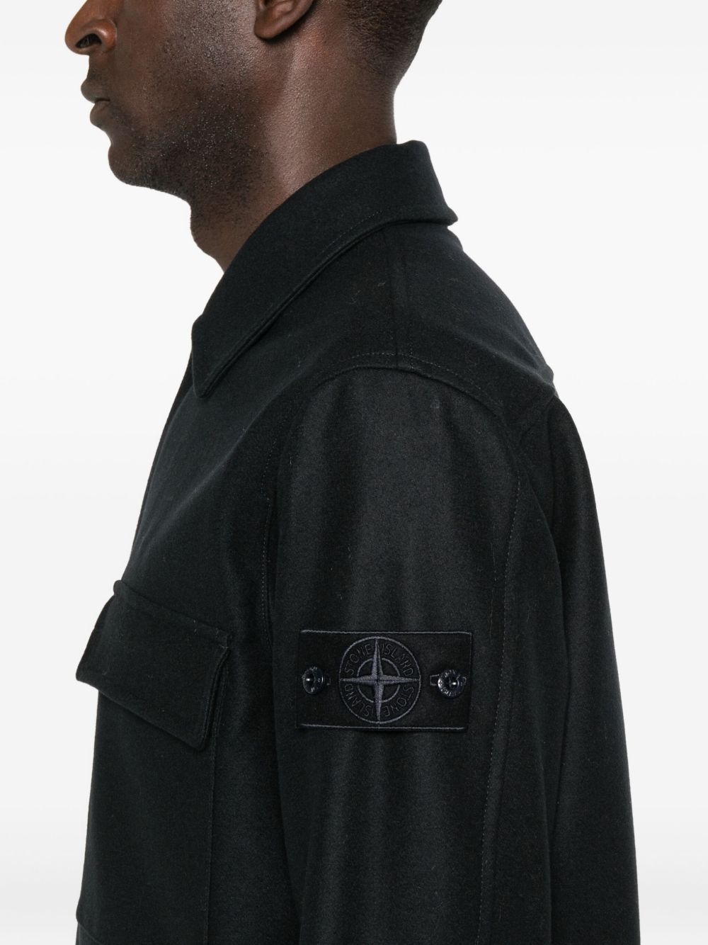 patch-pocket wool shirt