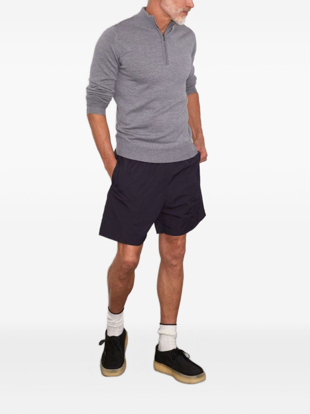 half-zip merino wool sweater