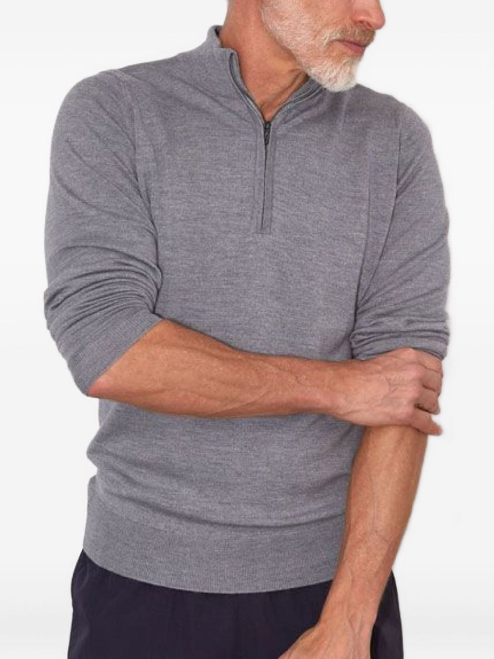 half-zip merino wool sweater