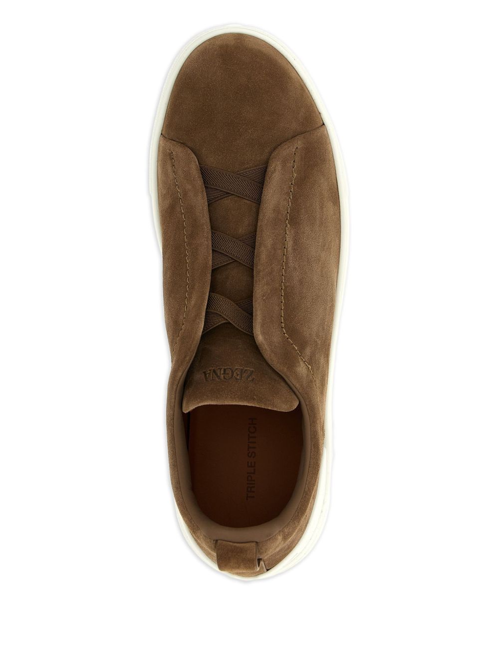 triple-stitch suede sneakers