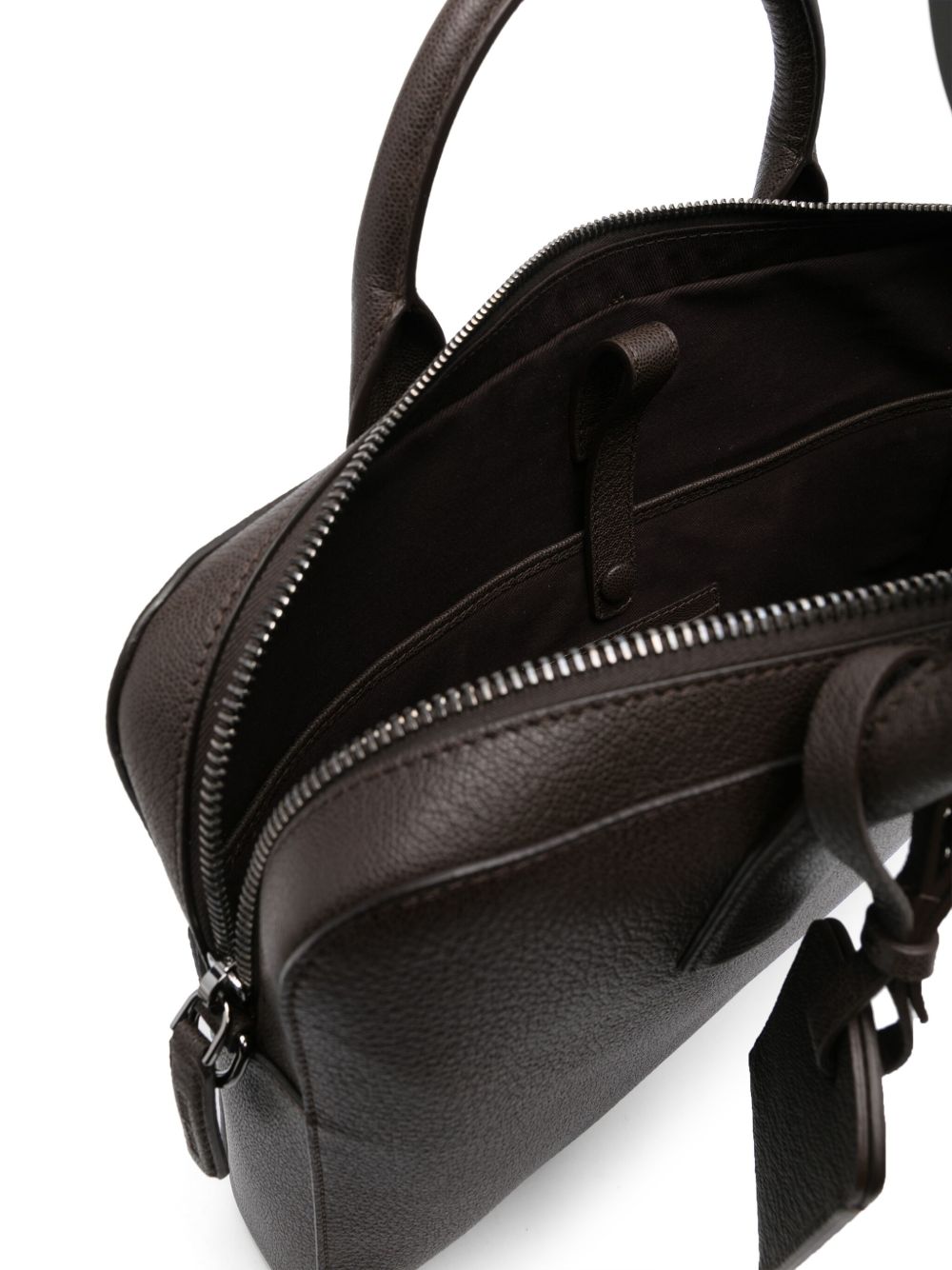 leather top-handle briefcase