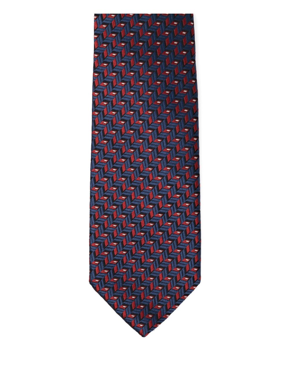 geometric-print silk tie