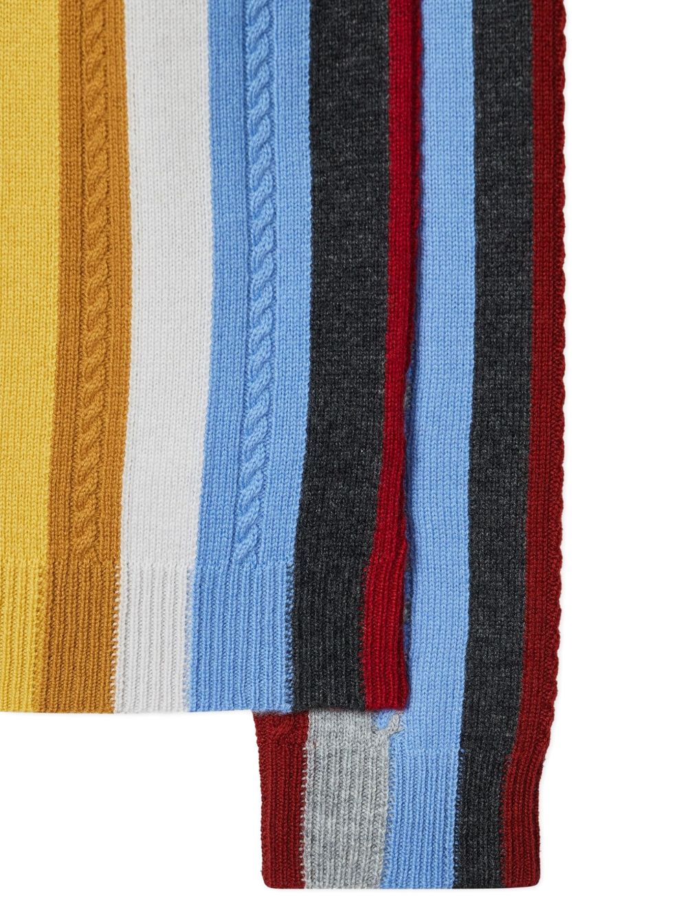 cable-knit striped sweater