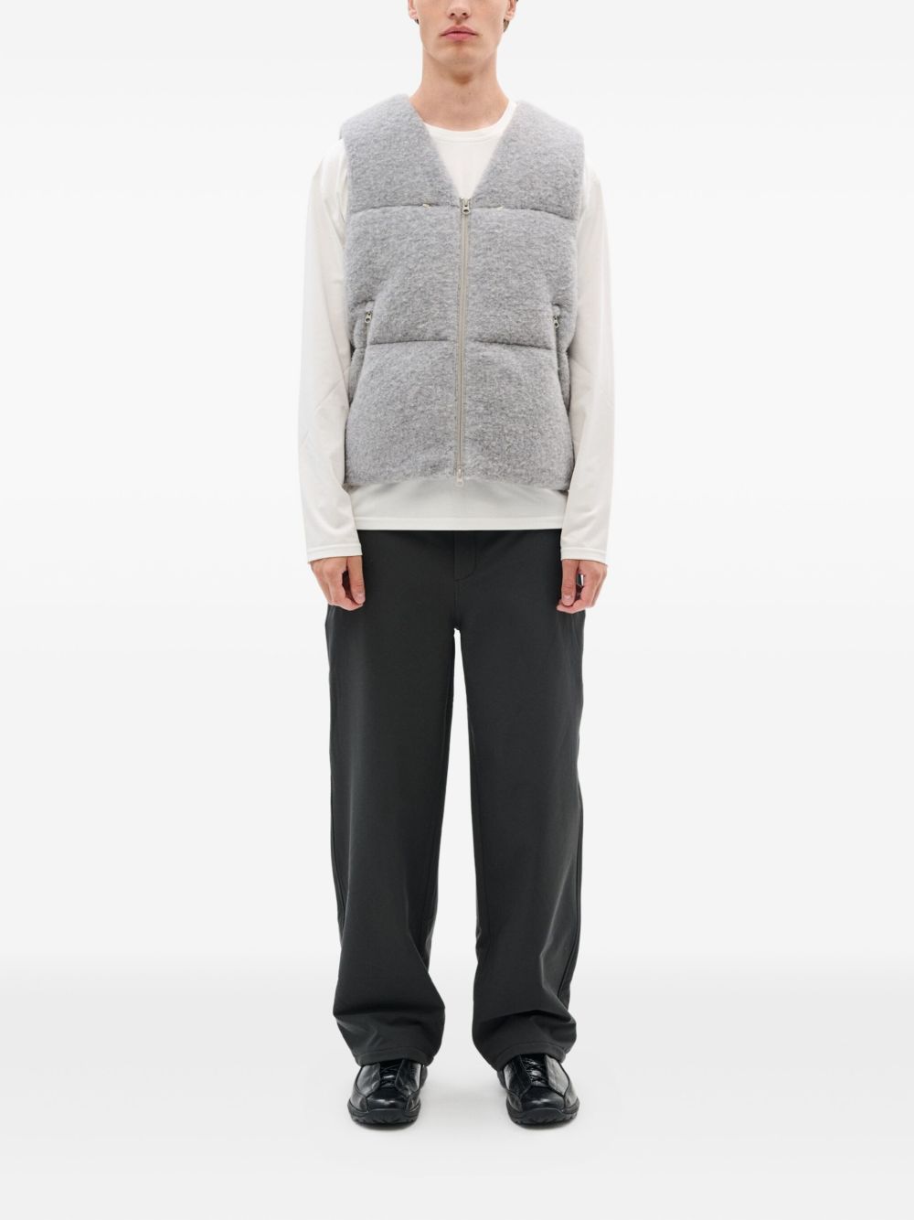 quilted zip-front gilet