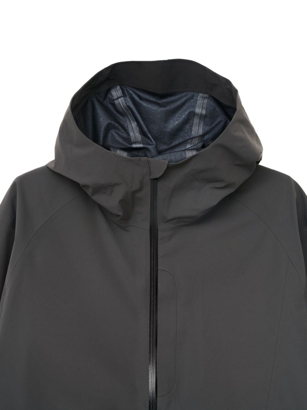 hooded zip-front jacket